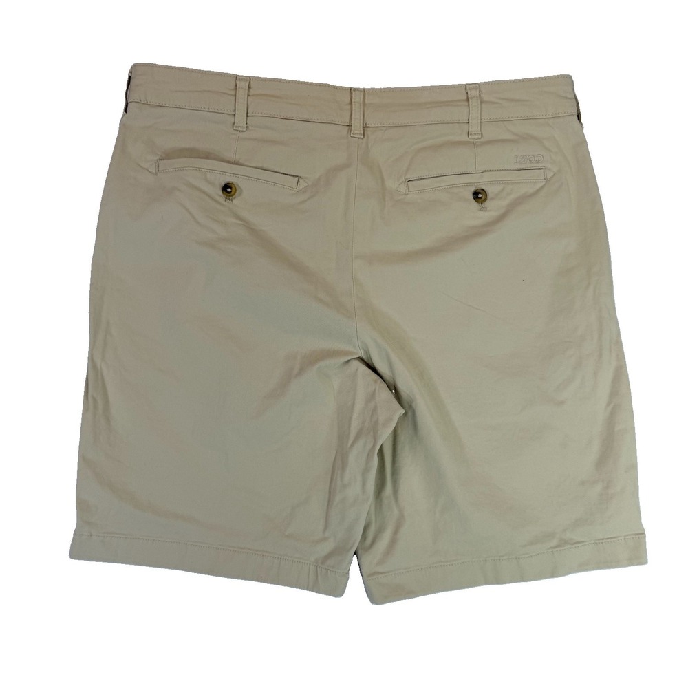 IZOD Saltwater Stretch Men's Khaki Chino Shorts 38 9" Inseam Beige Excellent - Picture 5 of 8